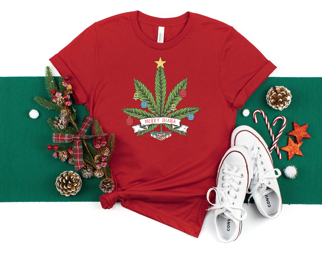 Custom 'Merry Juana' Christmas Weed Leaf Shirt, Stoner Gift