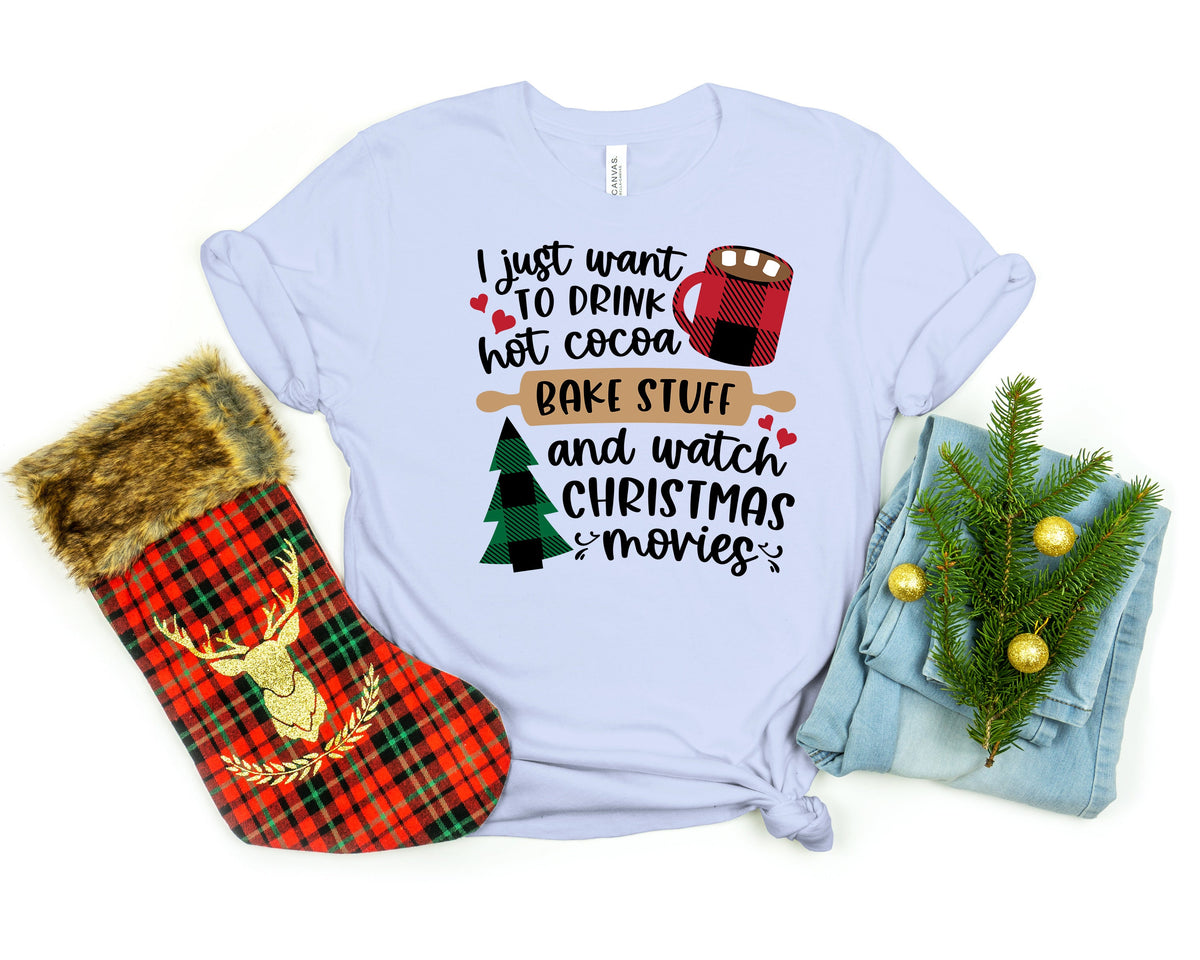 Hot Cocoa Christmas Movie Shirt: Custom Holiday Baking Tee