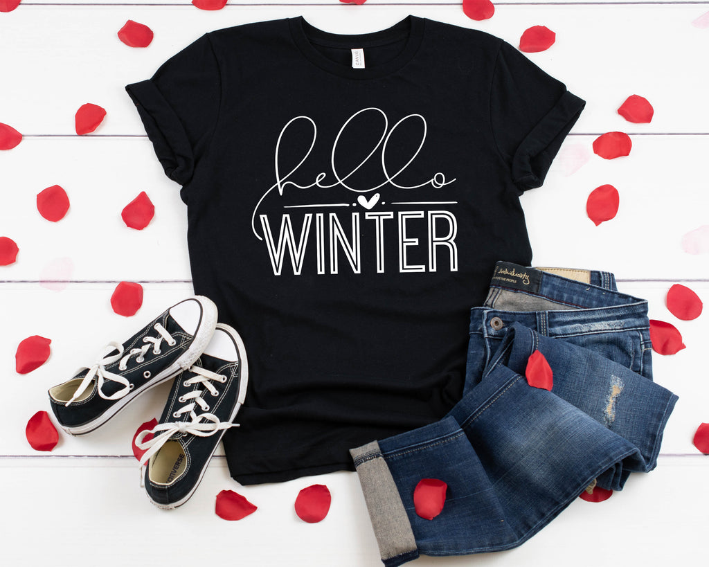 Hello Winter Shirt: Cotton Winter Holiday Tee