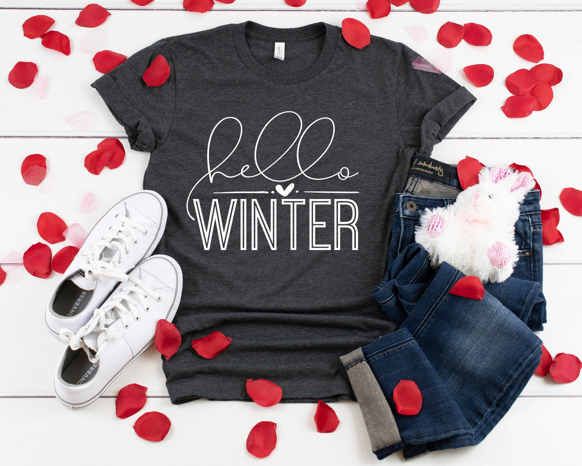 Hello Winter Shirt: Cotton Winter Holiday Tee