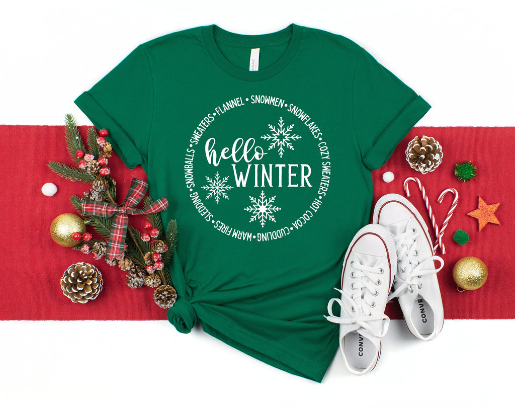 Hello Winter Shirt: Snowy Day Holiday Tee