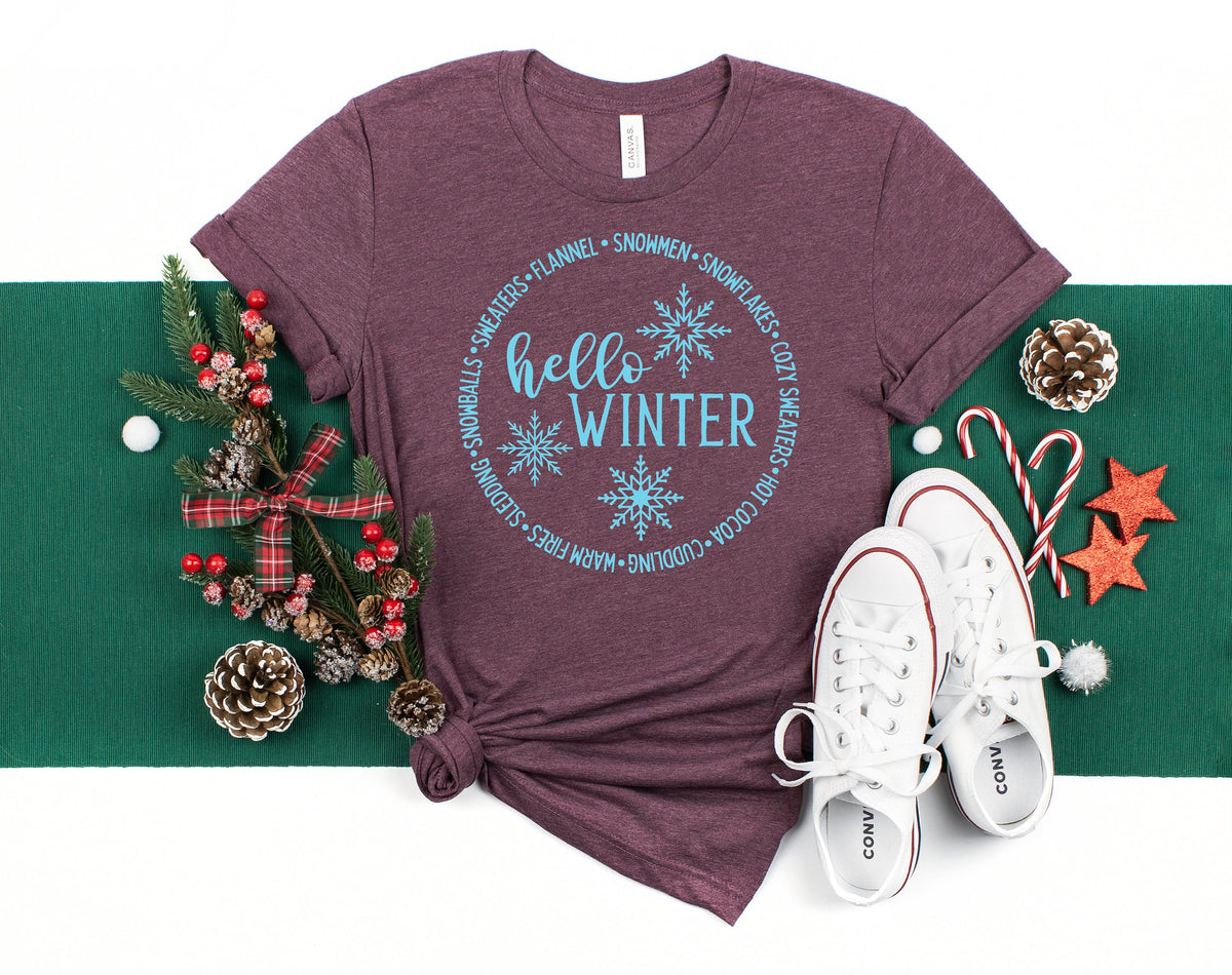 Hello Winter Shirt: Snowy Day Holiday Tee