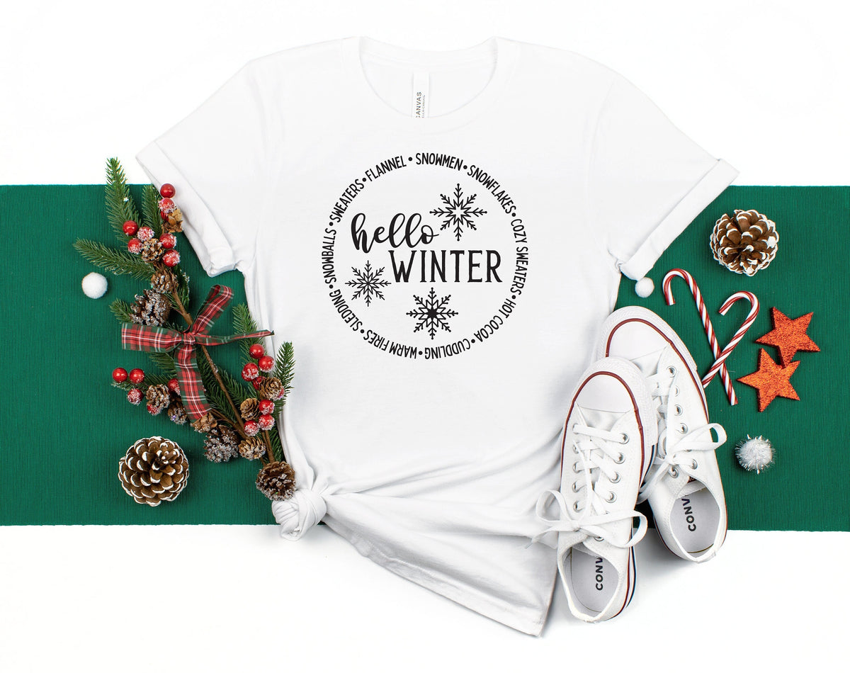 Hello Winter Shirt: Snowy Day Holiday Tee