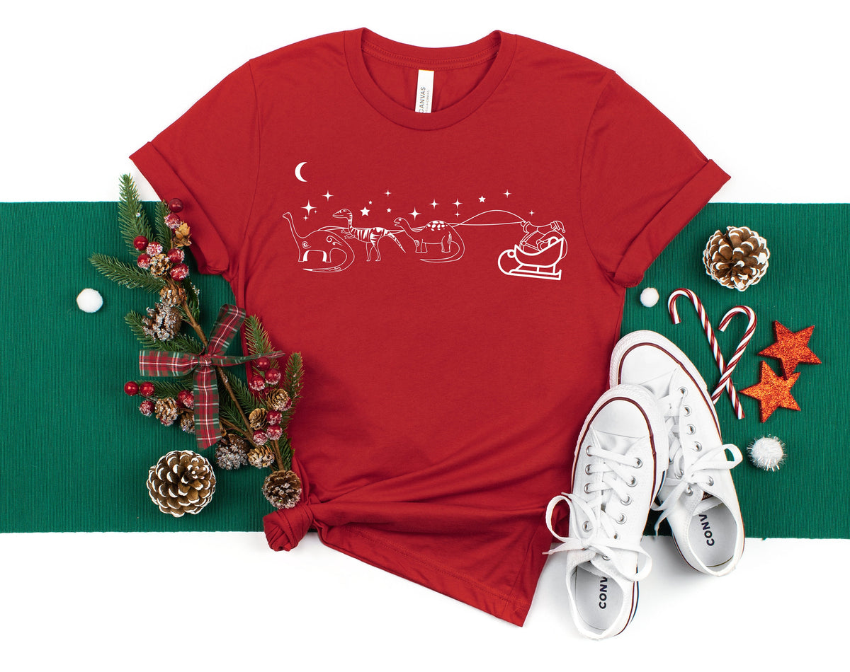 Christmas Dinosaur T-Shirt: Funny Holiday Party Tee