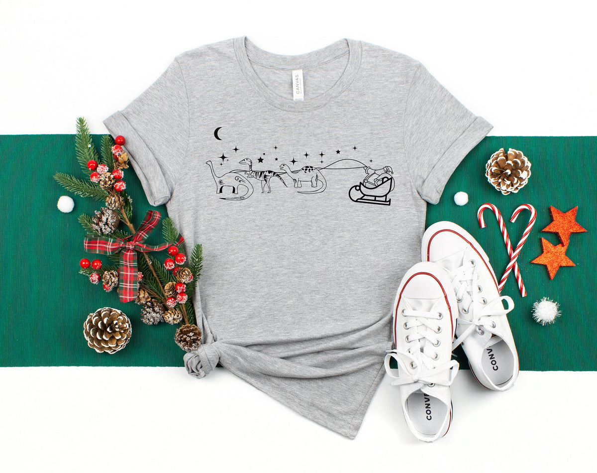 Christmas Dinosaur T-Shirt: Funny Holiday Party Tee