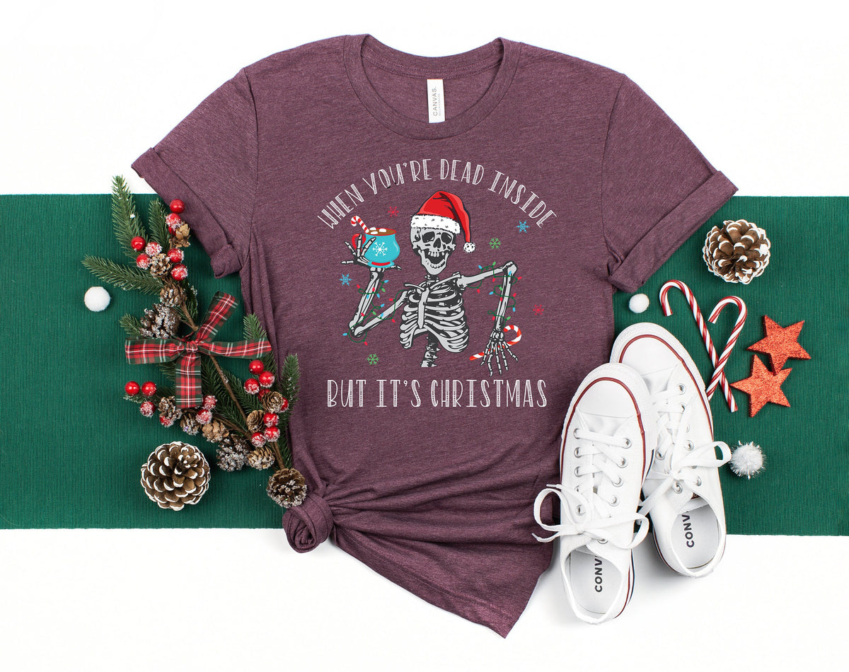Custom Skeleton Christmas Shirt: Spooky Santa Skull Gift