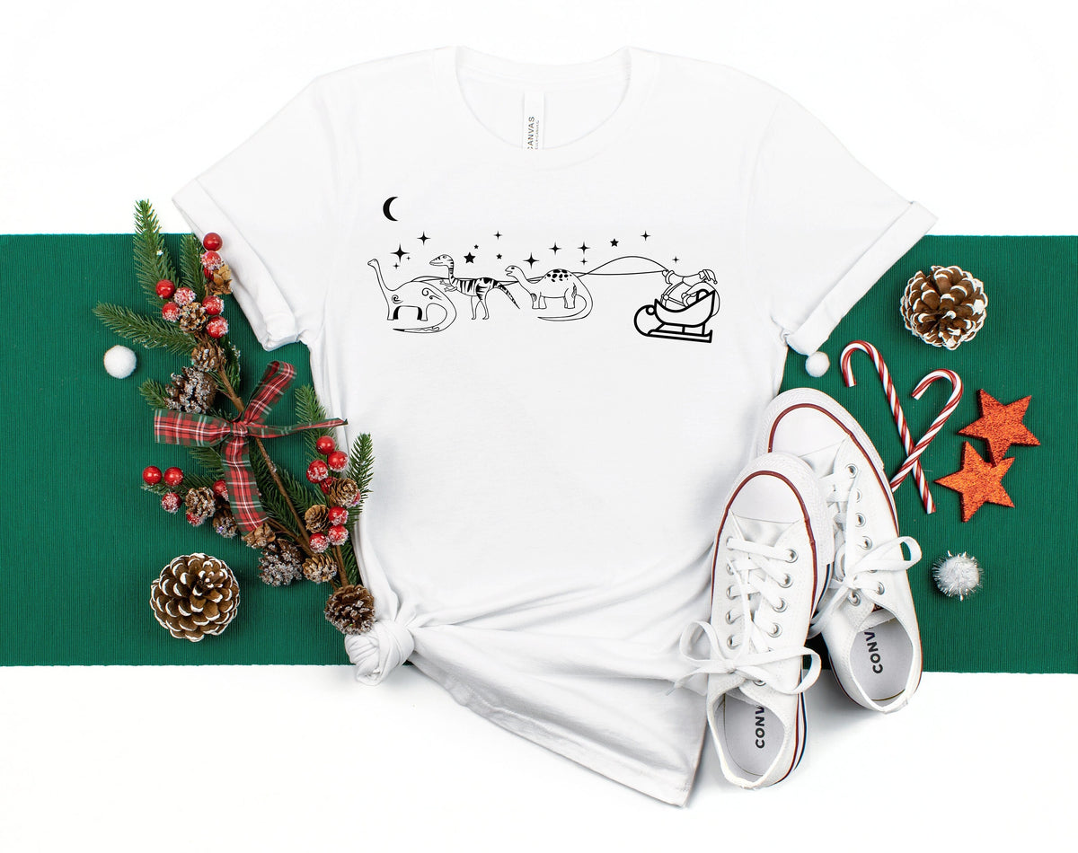 Christmas Dinosaur T-Shirt: Funny Holiday Party Tee