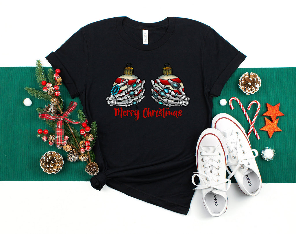 Retro Skeleton Hand Christmas Ornament Shirt