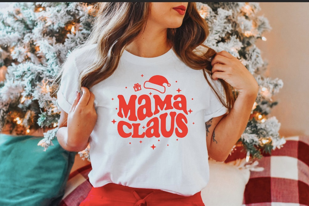 Mama Claus Shirt: Retro Christmas Mom Tee