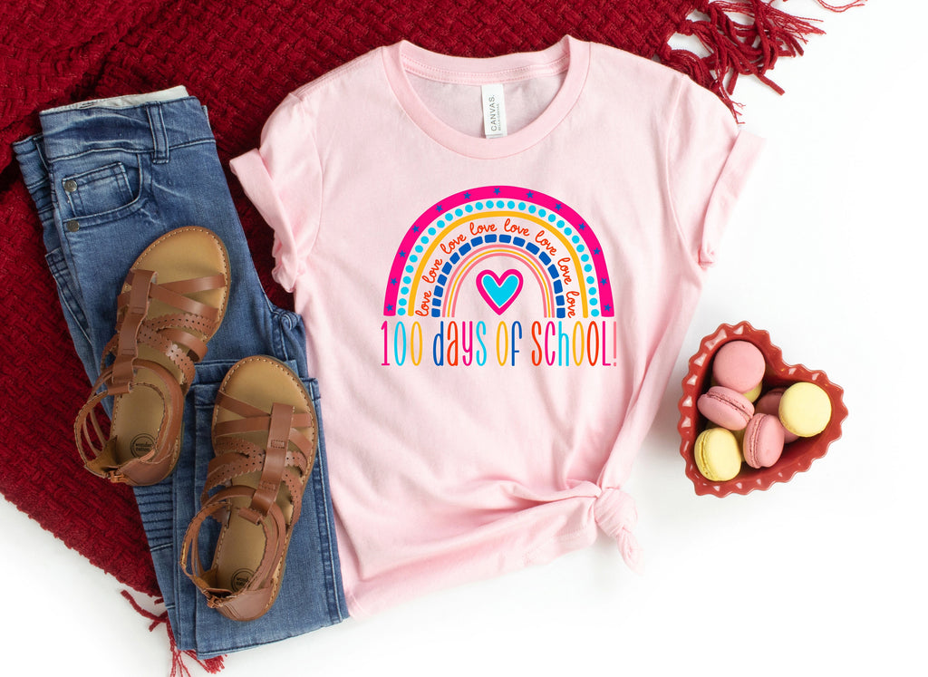 100 Days of School Shirt: Rainbow Teacher Shirt