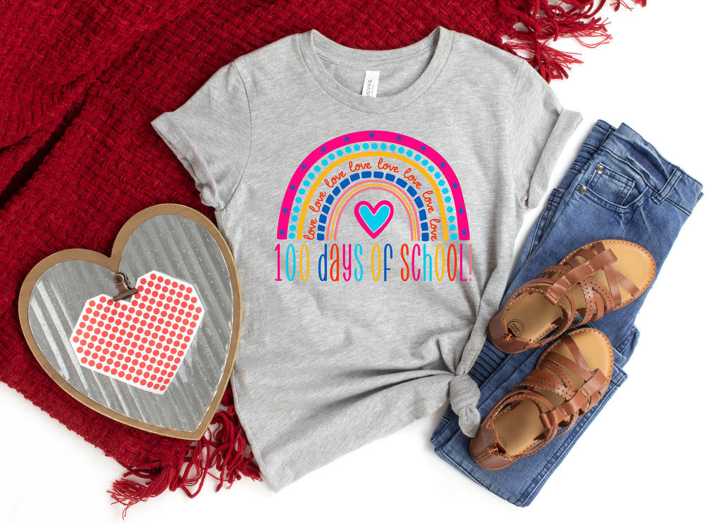 100 Days of School Shirt: Rainbow Teacher Shirt