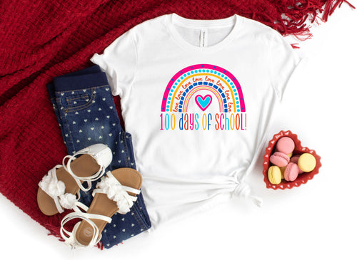 100 Days of School Shirt: Rainbow Teacher Shirt