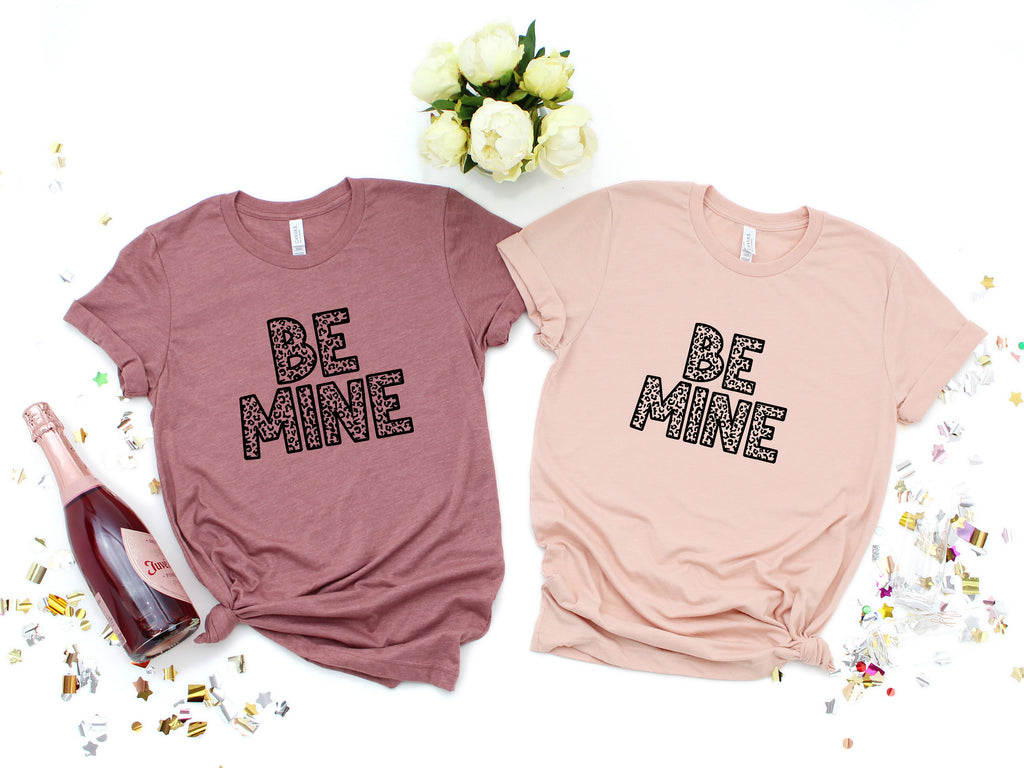 Leopard Print Valentines Day Shirt: "Be Mine" Cheetah Tee