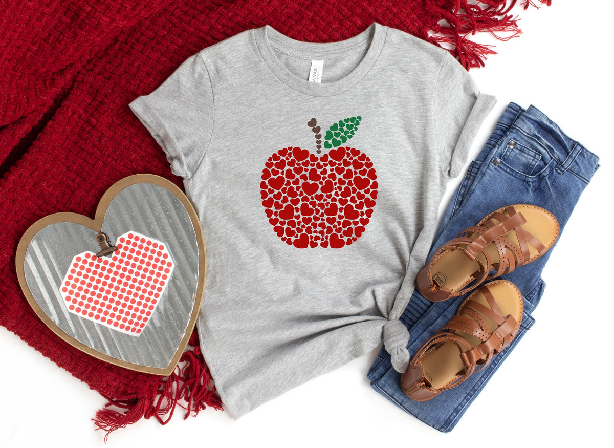 Apple Hearts Teacher Valentine's Day Shirt