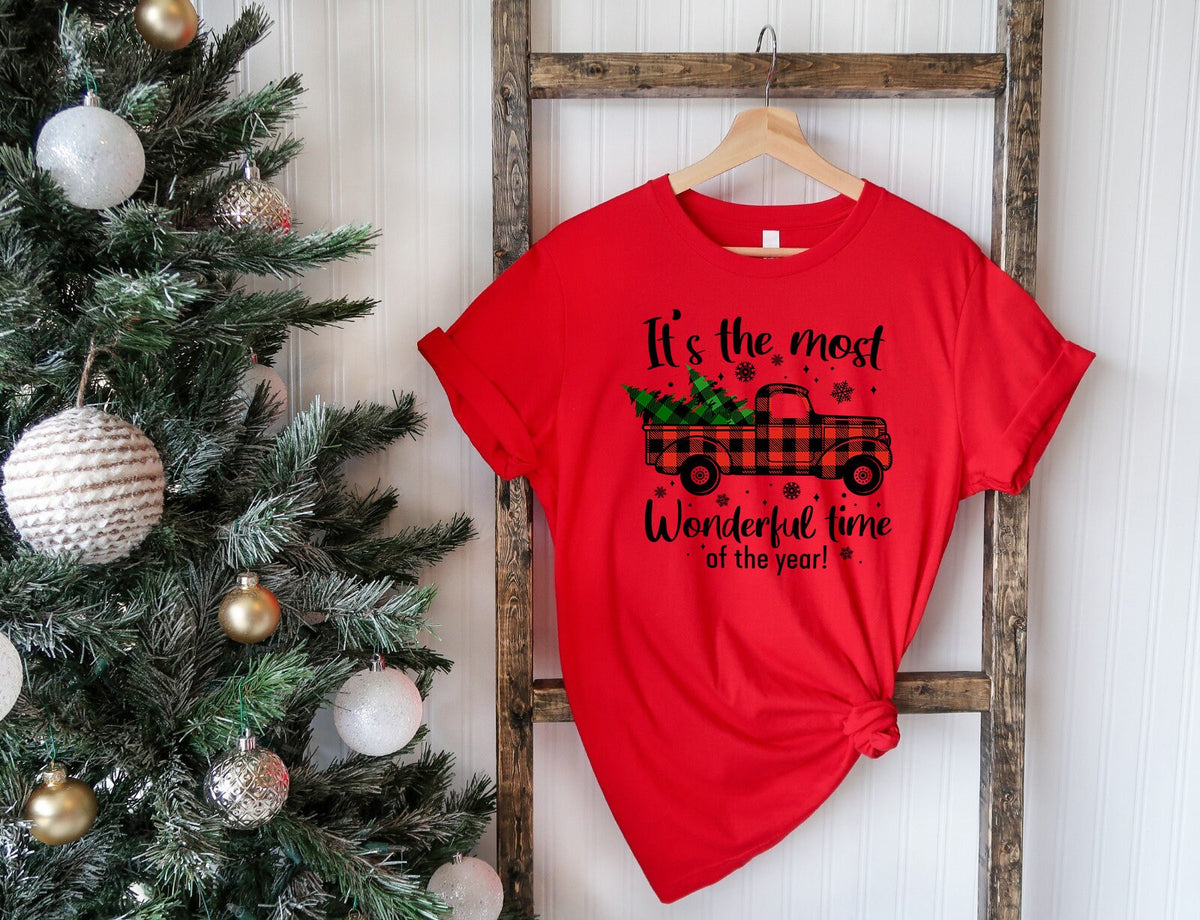 Buffalo Plaid Truck Christmas Shirt: Merry and Bright Gift