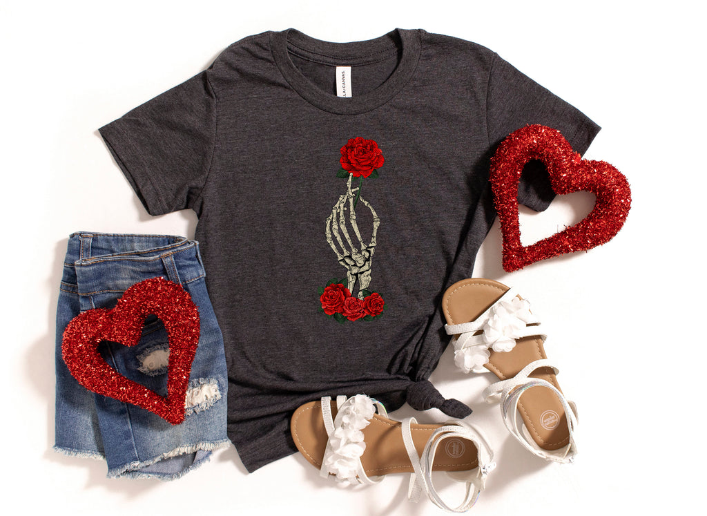 Skeleton Rose Valentine Shirt: Gothic Romance Gift