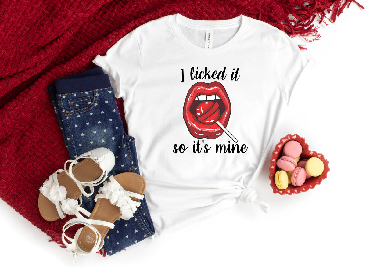 Couples Valentine's Day Shirt: "I Licked It" Graphic Tee