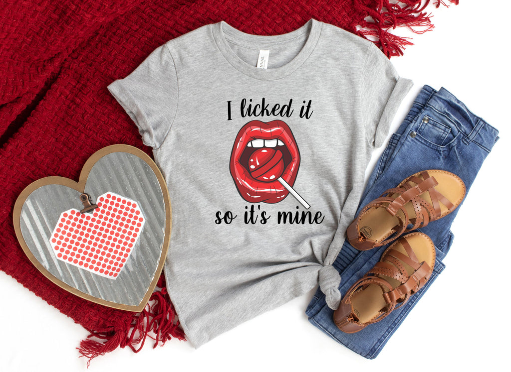 Couples Valentine's Day Shirt: "I Licked It" Graphic Tee