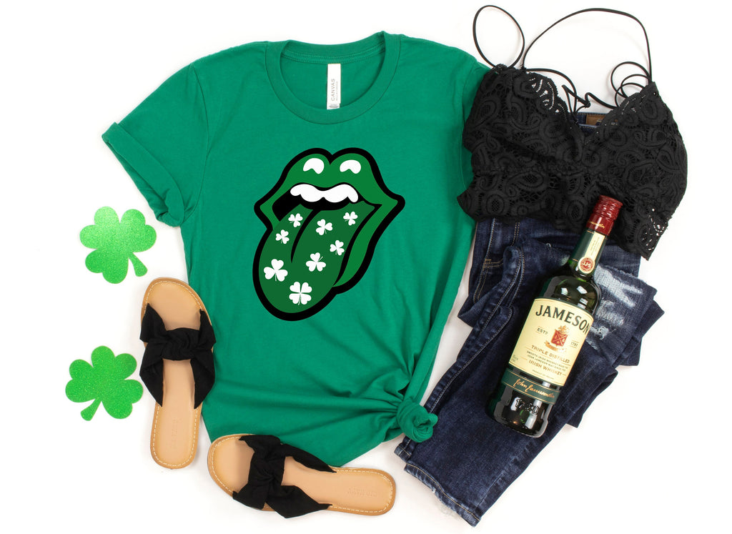 Shamrock Lips Shirt: Lucky Irish St. Patrick's Day Tee