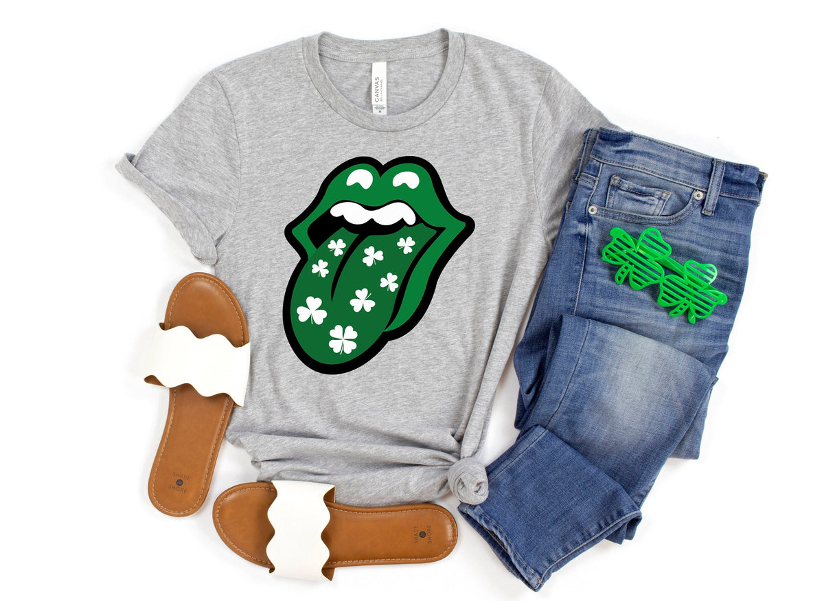 Shamrock Lips Shirt: Lucky Irish St. Patrick's Day Tee