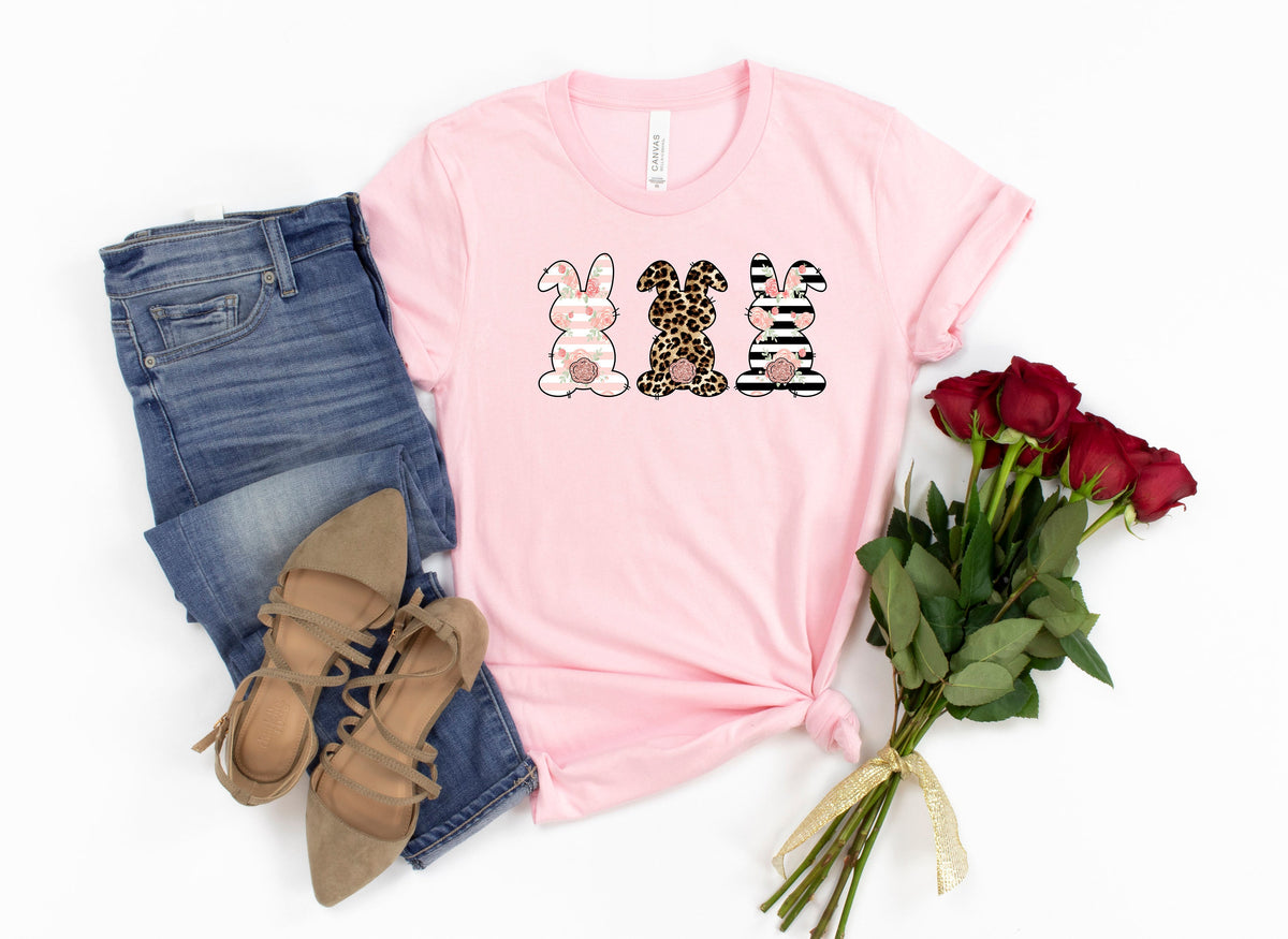 Leopard Easter Bunny Shirt, 3 Bunnies Easter Tee