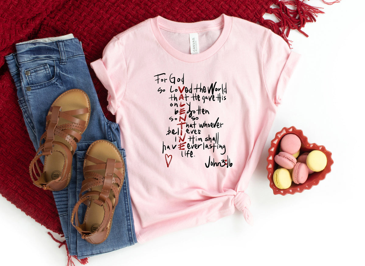 For God So Loved T-Shirt, Christian Valentines Day Gift