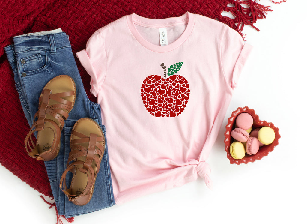Apple Hearts Teacher Valentine's Day Shirt