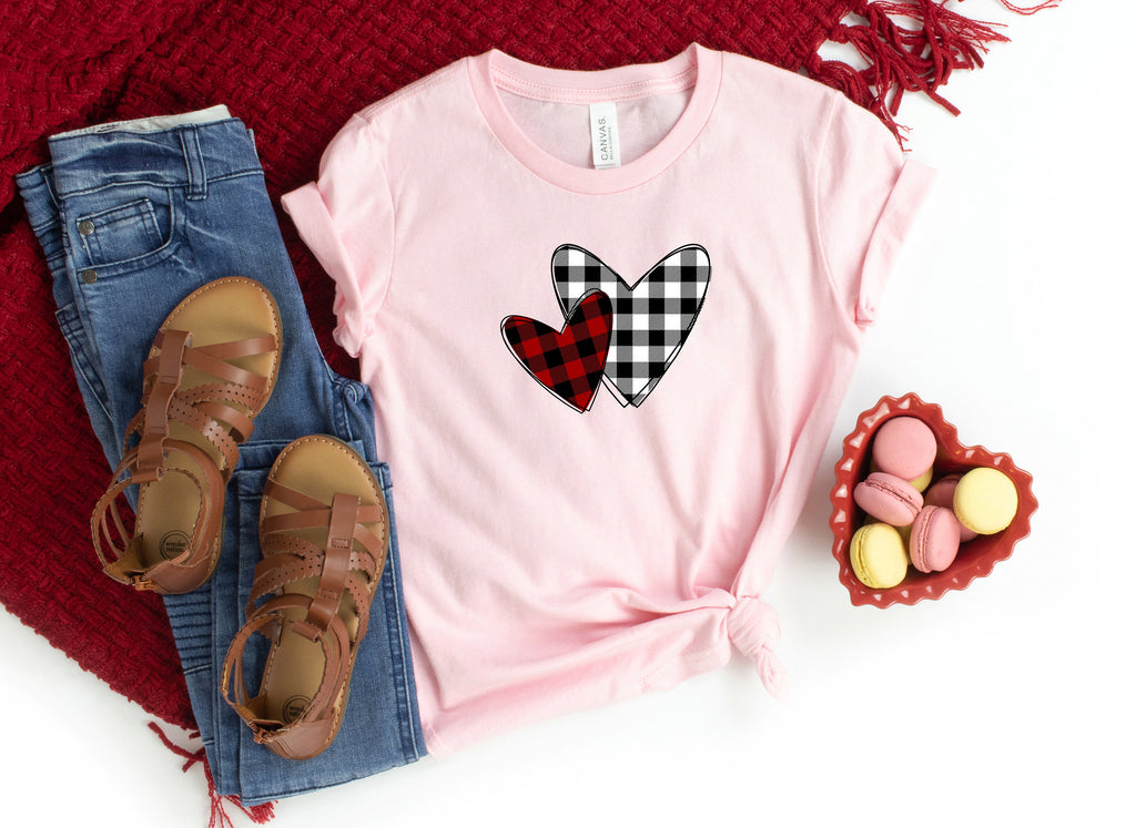 Buffalo Plaid Heart Valentines Day Shirt