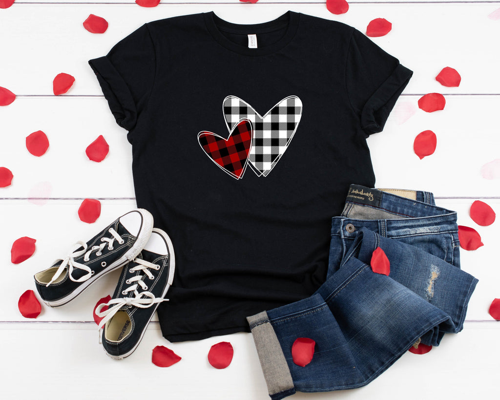 Buffalo Plaid Heart Valentines Day Shirt