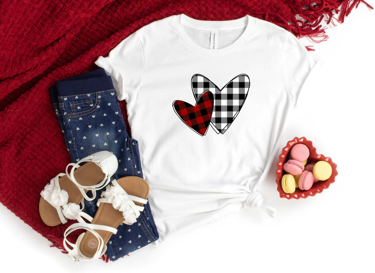 Buffalo Plaid Heart Valentines Day Shirt