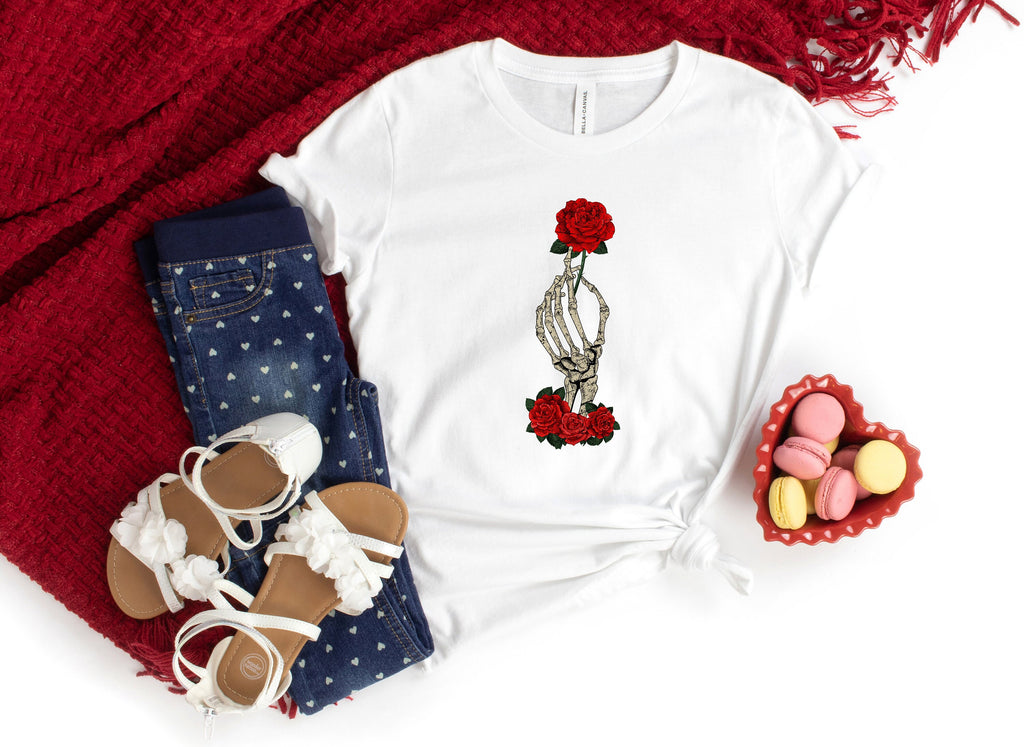 Skeleton Rose Valentine Shirt: Gothic Romance Gift