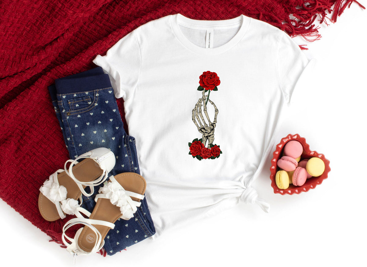 Skeleton Rose Valentine Shirt: Gothic Romance Gift