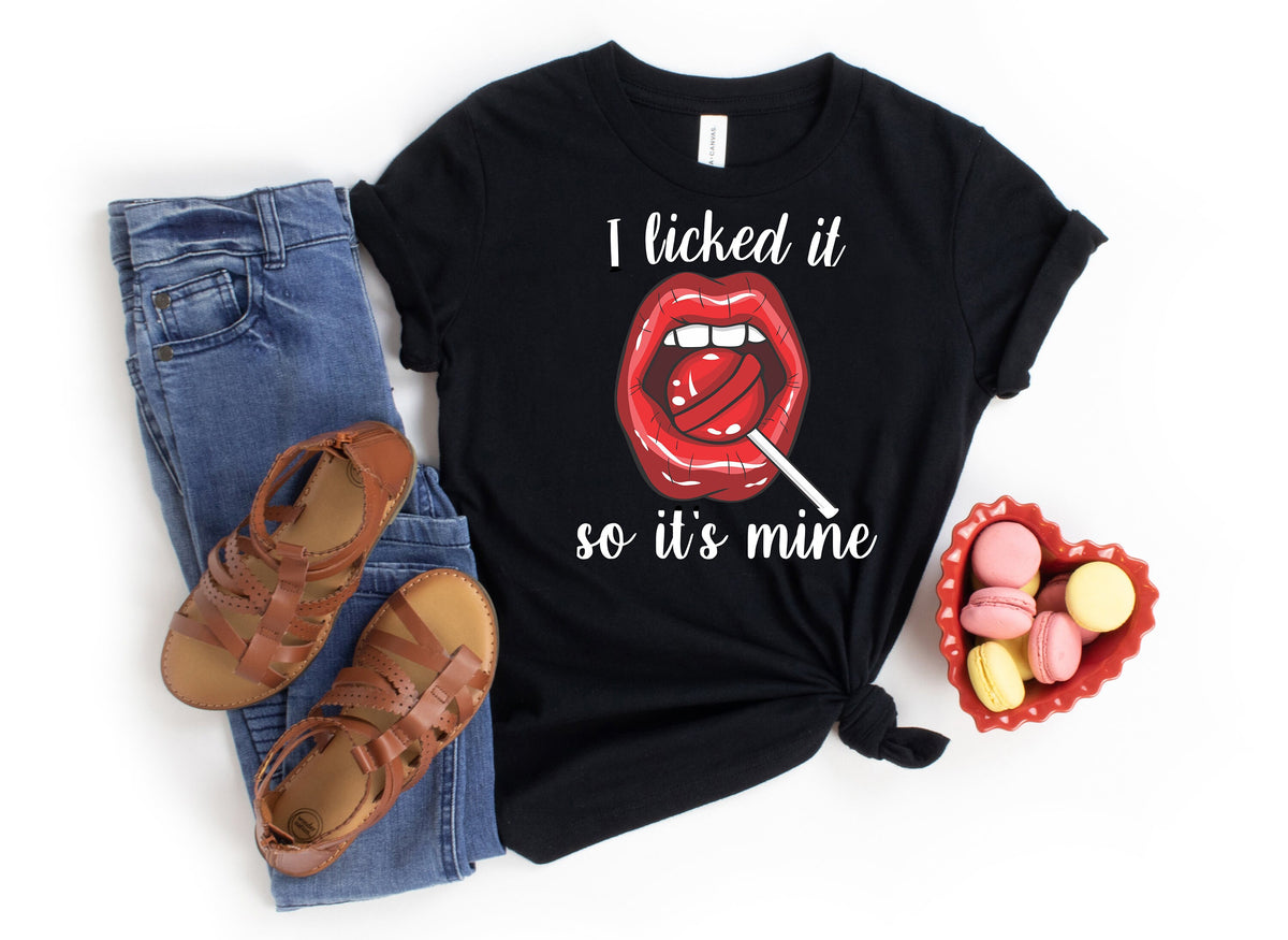 Couples Valentine's Day Shirt: "I Licked It" Graphic Tee