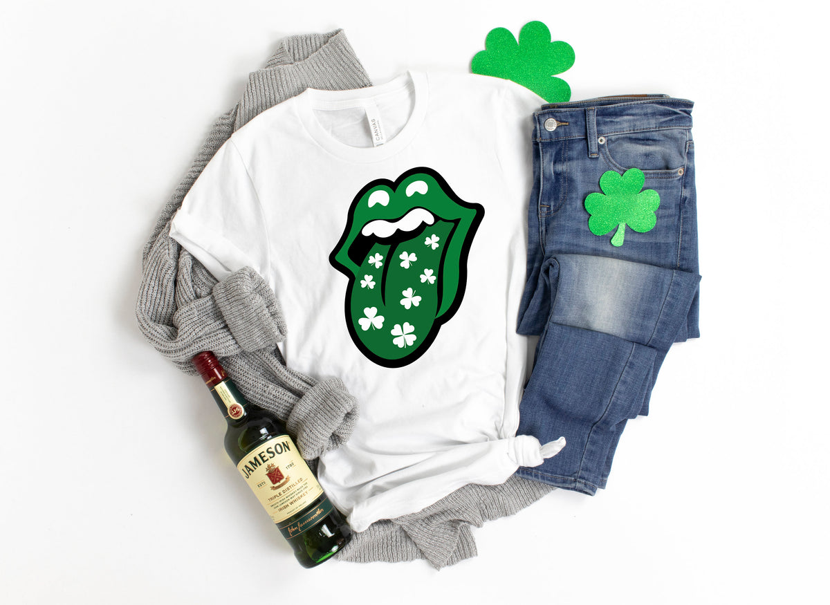 Shamrock Lips Shirt: Lucky Irish St. Patrick's Day Tee