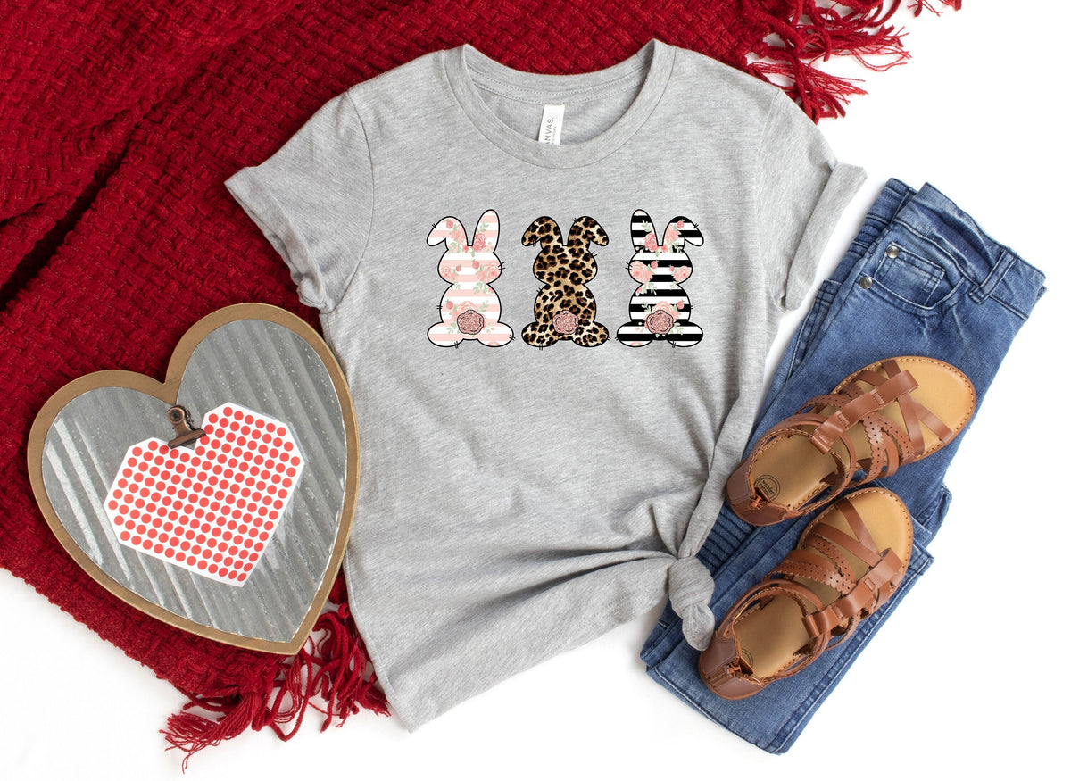 Leopard Easter Bunny Shirt, 3 Bunnies Easter Tee