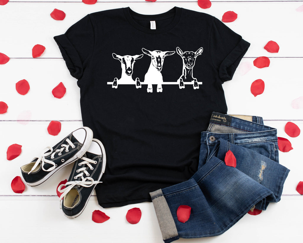Cute Goats Graphic T-Shirt, Farm Animal Tee