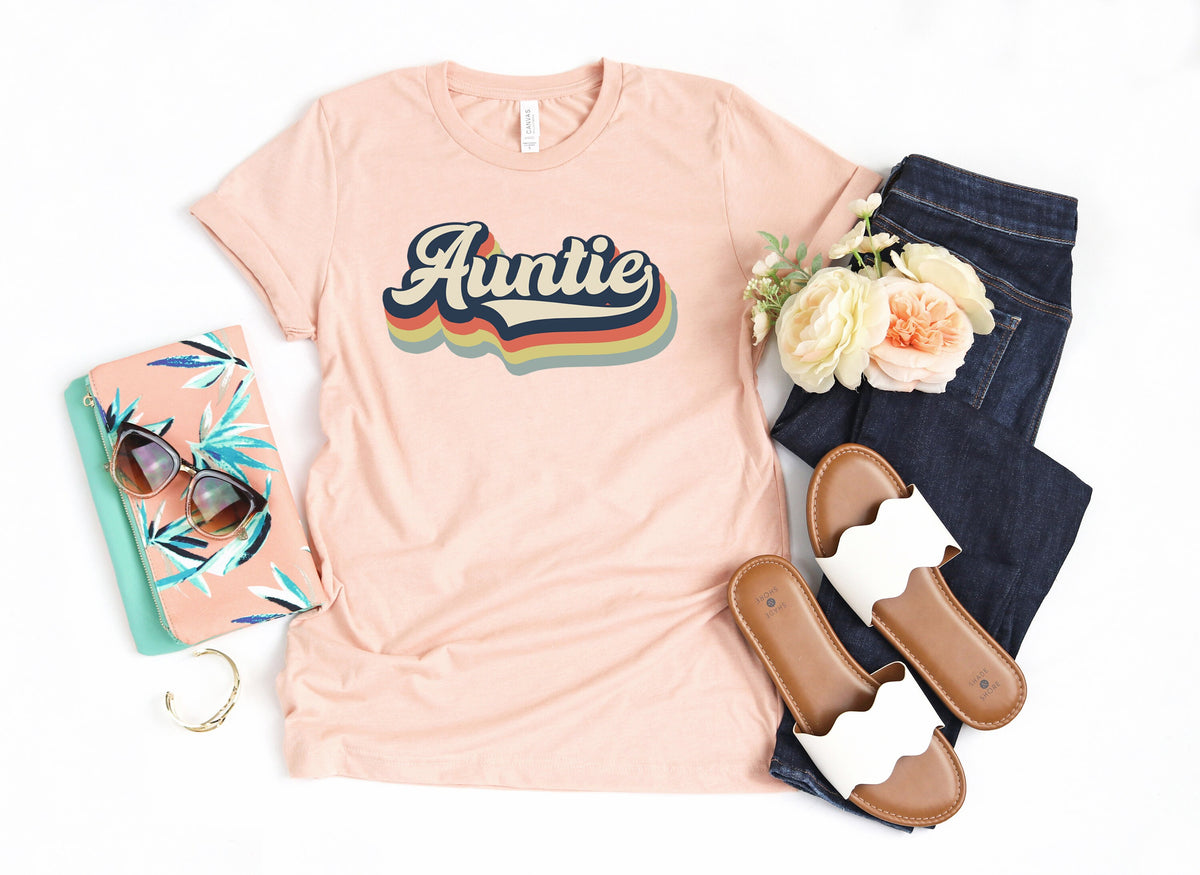 Retro Auntie T-Shirt: Vintage Style Aunt Gift