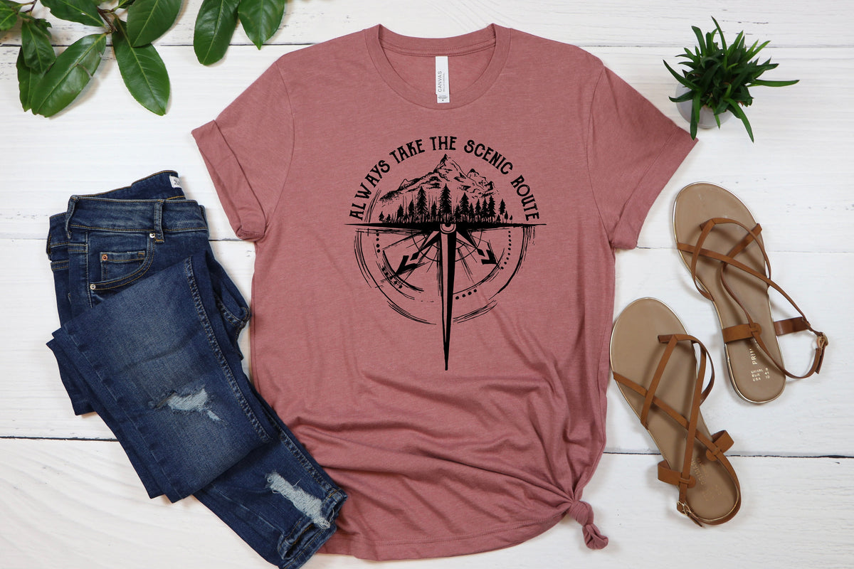 Scenic Route Hiking Shirt: Mountain Adventure Tee