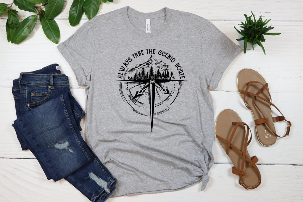 Scenic Route Hiking Shirt: Mountain Adventure Tee
