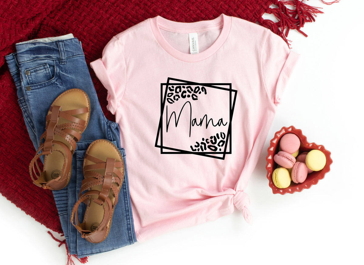 Leopard Print Mama Shirt, Cheetah Mom Tee