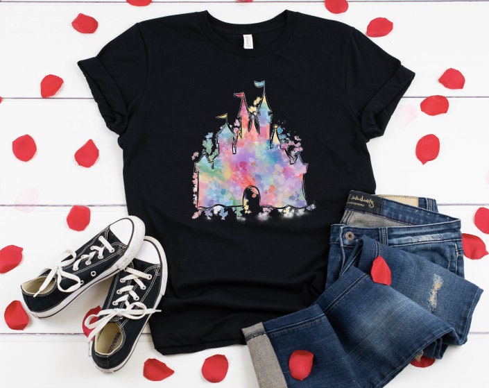 Watercolor Castle Shirt, Magical Vacation Tee, Animal kingdom shirt