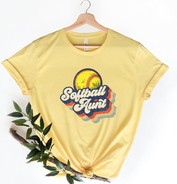 Retro Softball Aunt T-Shirt, Mother's Day Gift