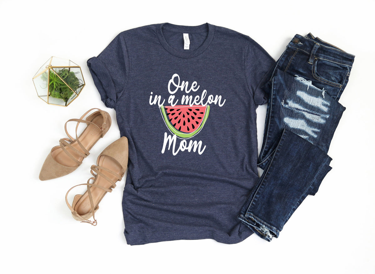 One in a Melon Mom Shirt: Watermelon Birthday