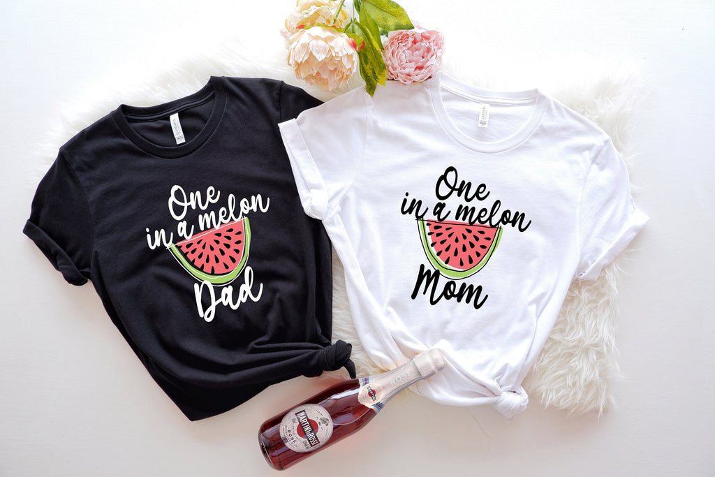 One in a Melon Mom Shirt: Watermelon Birthday