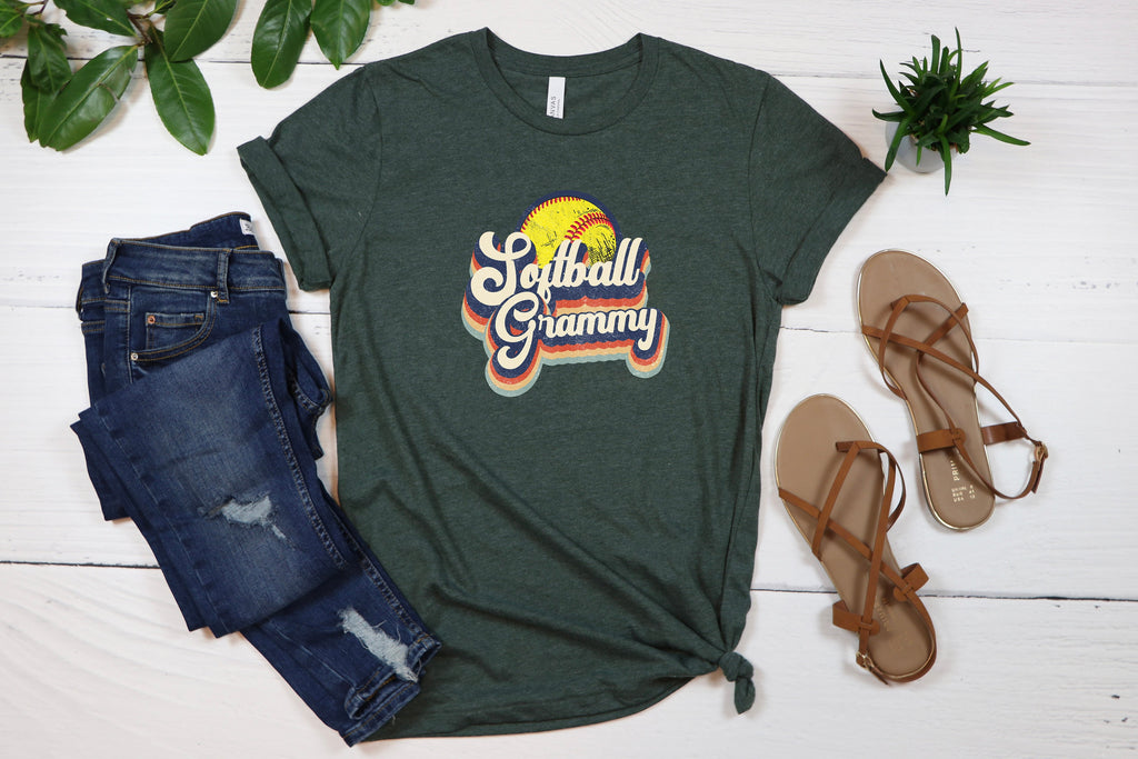 Retro Softball Grammy Shirt: Gift for Grandma