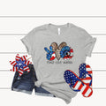 USA Flag Leopard Heart T-Shirt: Retro 4th July American Pride