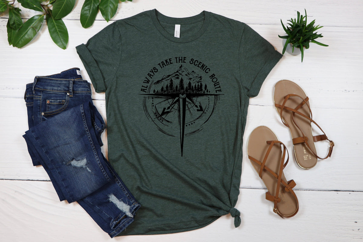 Scenic Route Hiking Shirt: Mountain Adventure Tee