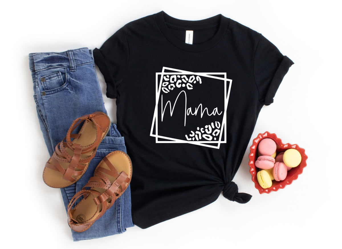 Leopard Print Mama Shirt, Cheetah Mom Tee