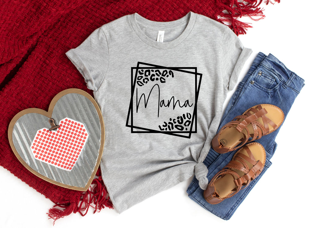 Leopard Print Mama Shirt, Cheetah Mom Tee