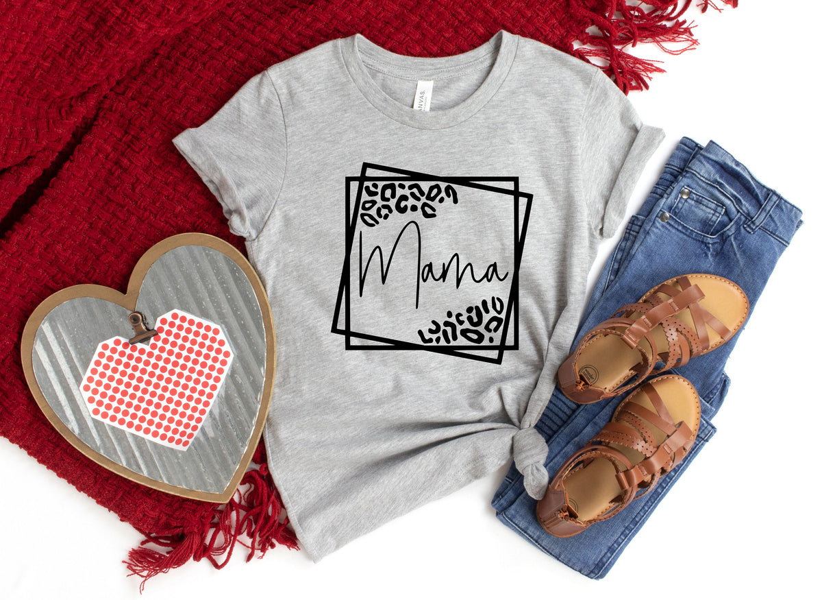 Leopard Print Mama Shirt, Cheetah Mom Tee